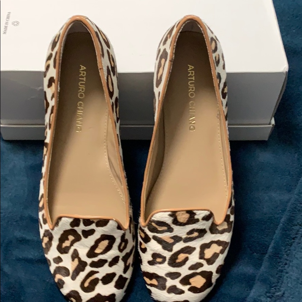 Leopard fur 8 loafers women -Arturo Chiang